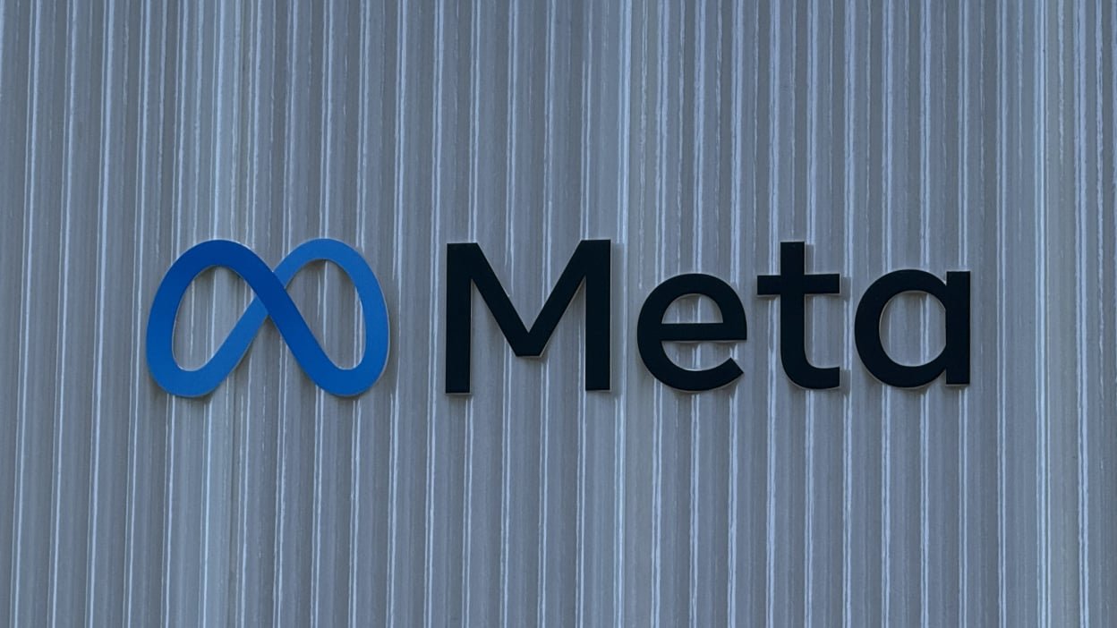 Meta logo on building